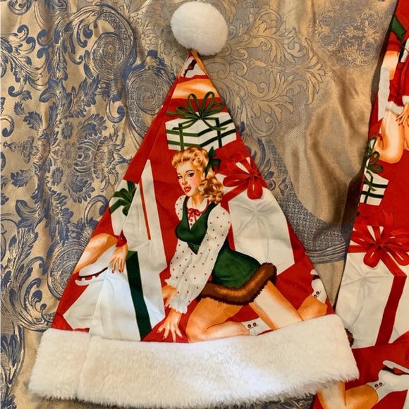 LOUDMOUTH Golf Christmas Capri Pants and Matching hat Size 10 - Picture 5 of 9